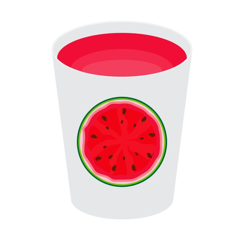 Vitamin Wassermelonensaft Glas Tasse einfache Ikone vektor