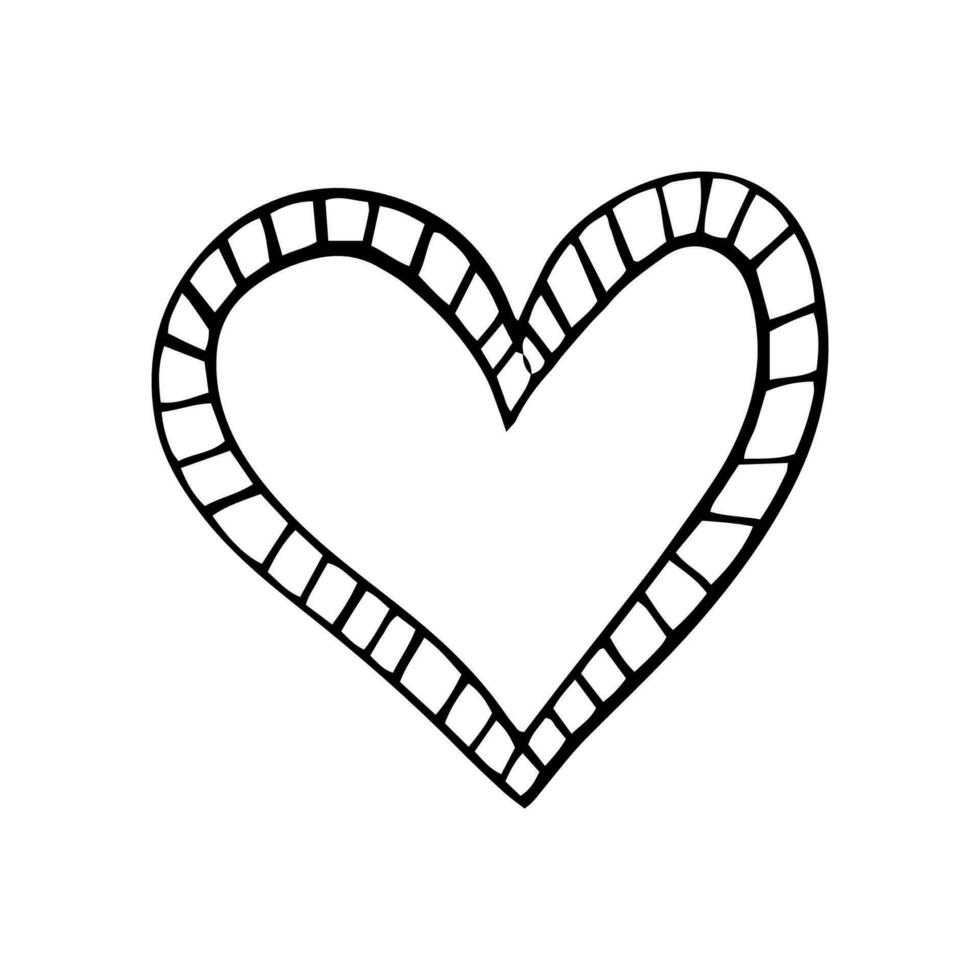 hjärta i klotter stil. symbol av hjärtans dag och kärlek. former för skapa din egen konst. abstrakt samtida modern trendig vektor. design för kort, skriva ut , logotyper, varumärke, humör brädor, affisch vektor