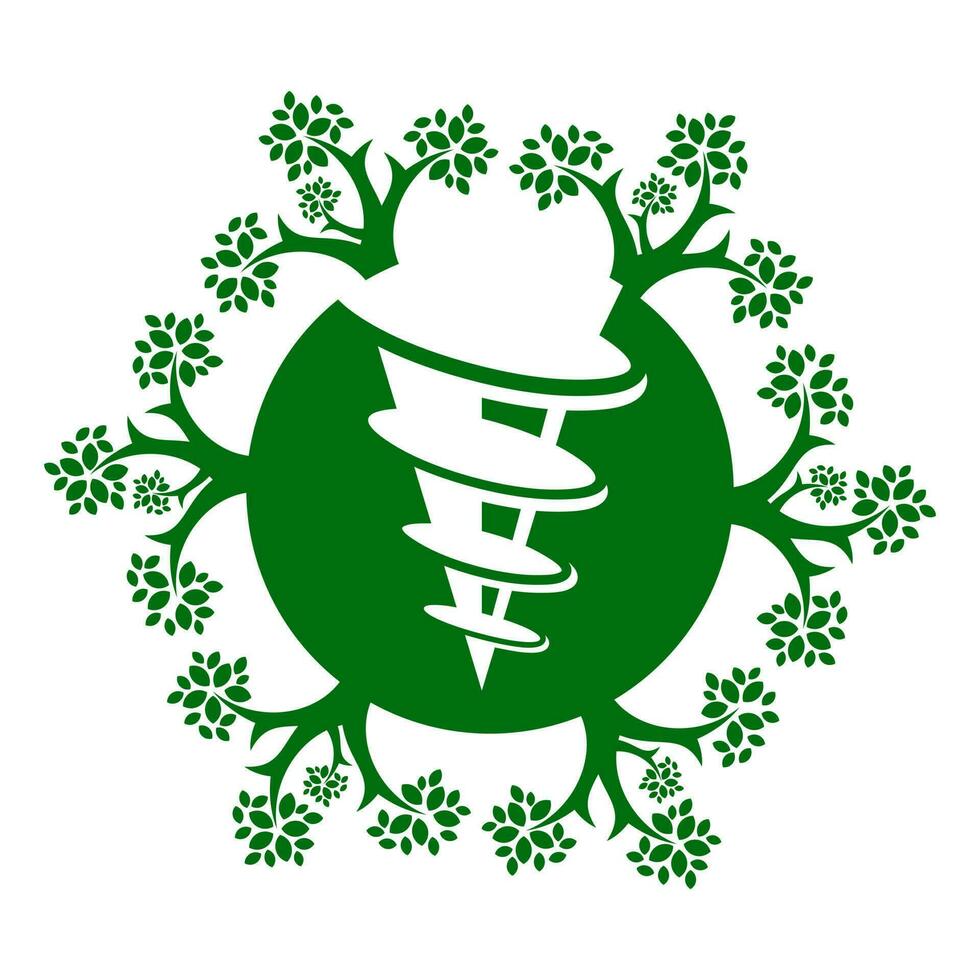 bohren Baum Symbol Logo Design vektor