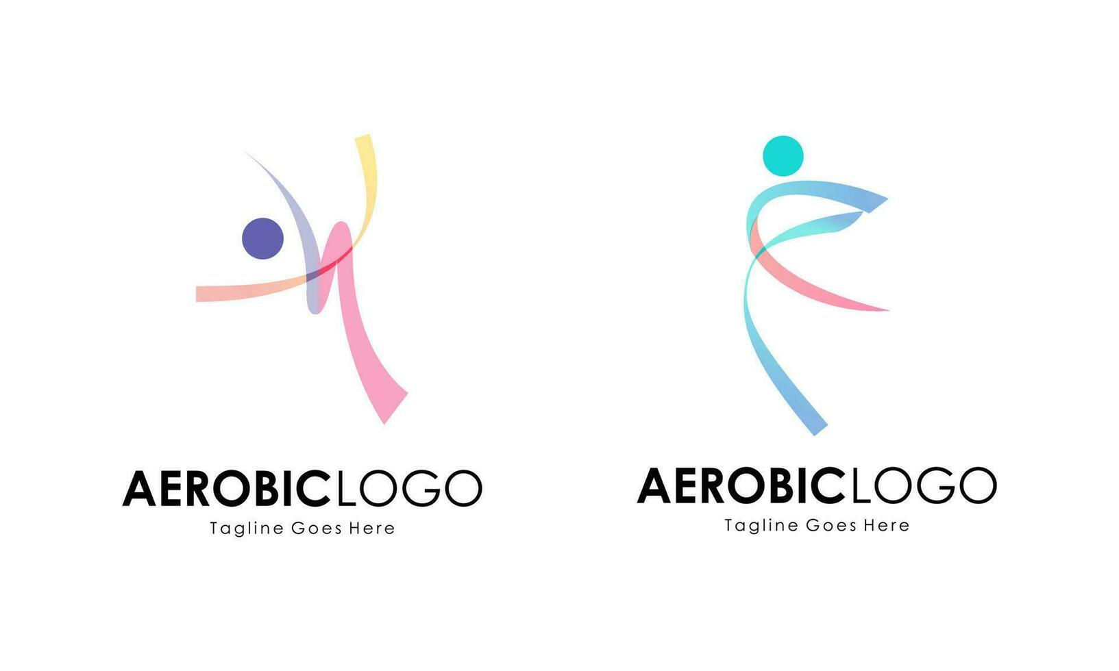 kreativ Fitness und Wellness Linie Stil Logo Design vektor