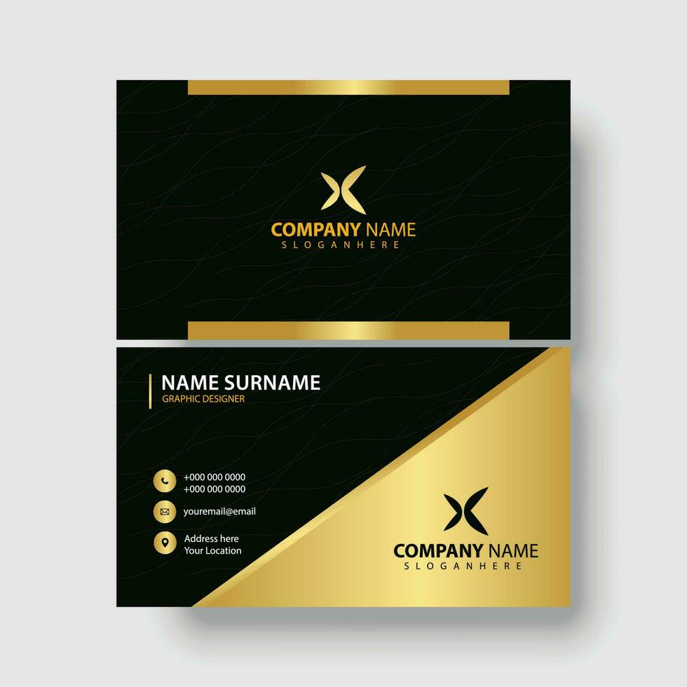 schwarze und goldene Luxus-VIP-Visitenkarten-Designvorlage vektor