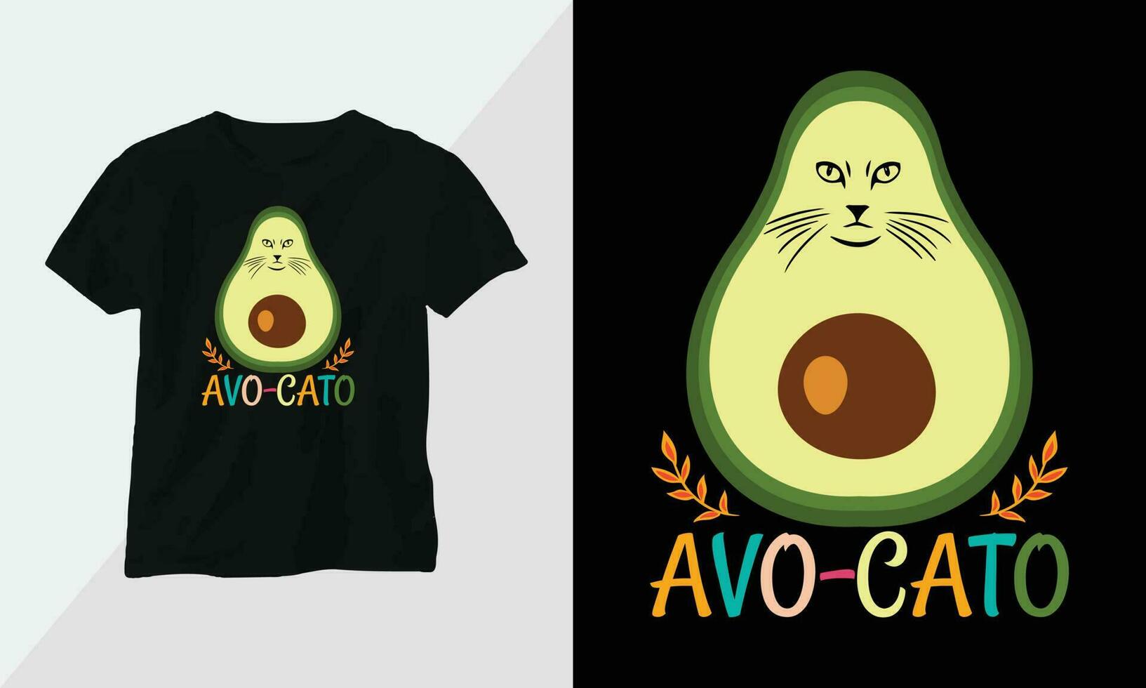 komisch Avocado T-Shirt Design Konzept bekleidung Design Karikatur Typografie vektor