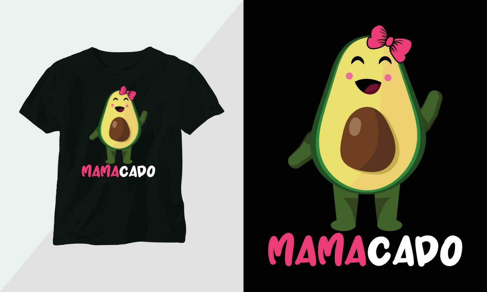komisch Avocado T-Shirt Design Konzept bekleidung Design Karikatur Typografie vektor
