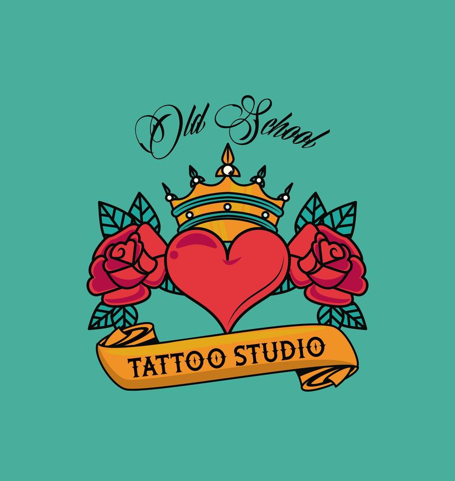 Herz Liebe Tattoo Studio Grafik vektor