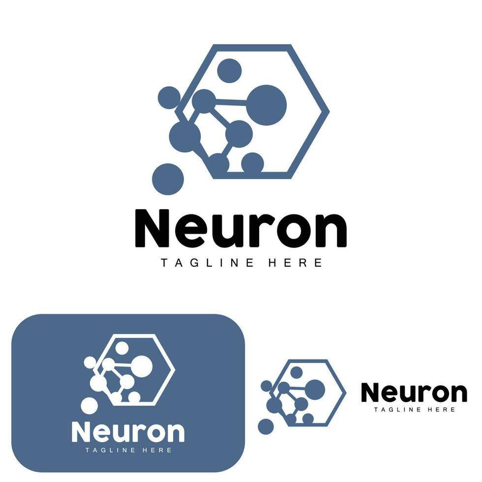 neuron logo design vektor nervenzelle illustration molekulare dna gesundheitsmarke