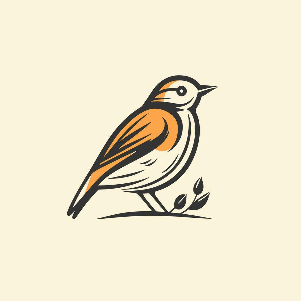 wenig Vogel Logo Illustration Design vektor