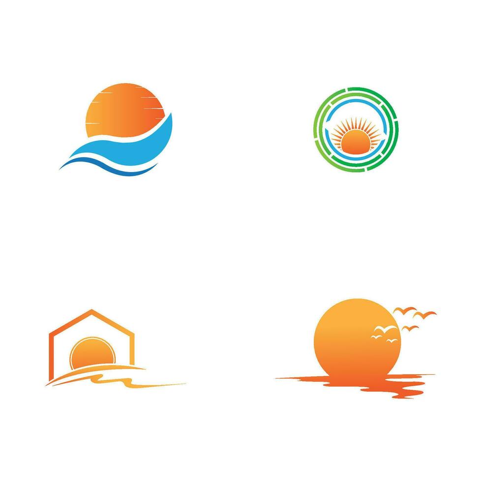 soluppgång logotyp och symbol vektor