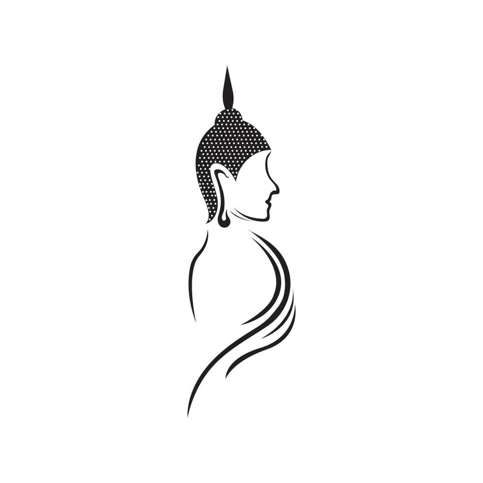 Lycklig Vesak dag, buddha purnima lyckönskningar hälsningar med buddha och lotus illustration. kan vara Begagnade för affisch, baner, logotyp, bakgrund, hälsningar, skriva ut design, festlig element. vektor