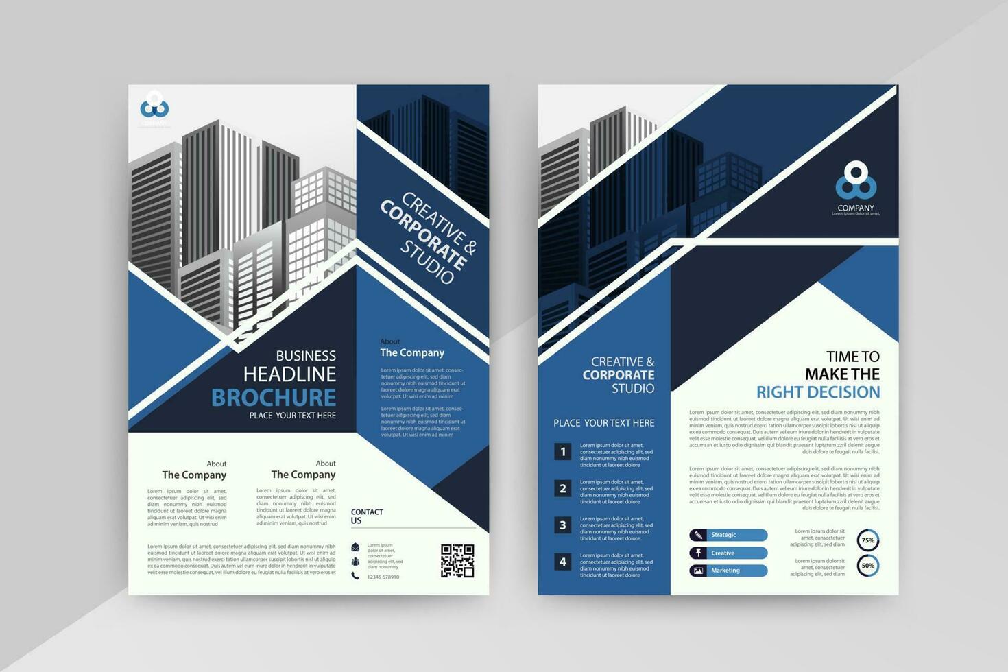 företag abstrakt vektor mall för flygblad, broschyr, årlig Rapportera, tidskrift, affisch, företags- presentation, portfölj, med blå och svart Färg storlek a4, främre och tillbaka.