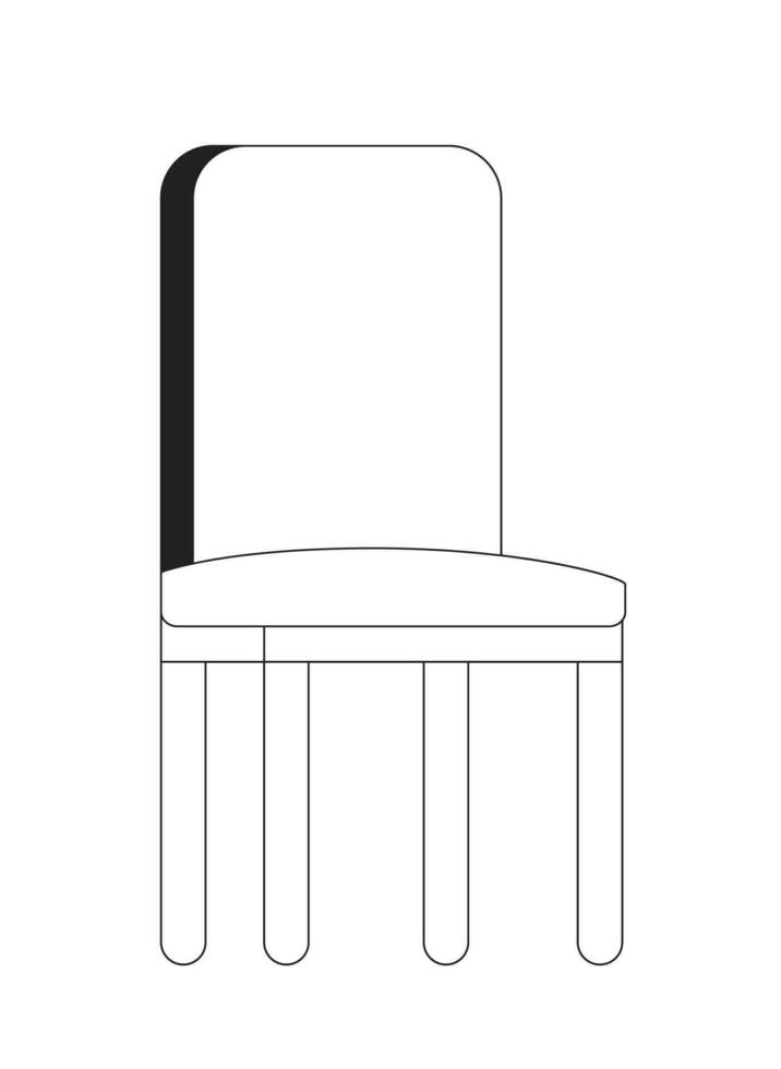 bekväm stol svartvit platt vektor objekt. uteplats sittplatser möbel. levande rum Sammanträde. redigerbar svart och vit tunn linje ikon. enkel tecknad serie klämma konst fläck illustration för webb grafisk design