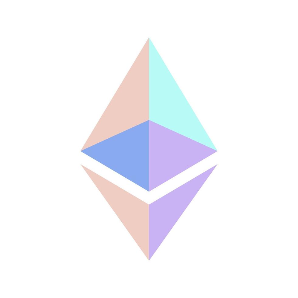ethereum logo färg vektor krypto valutasymbol isolerad