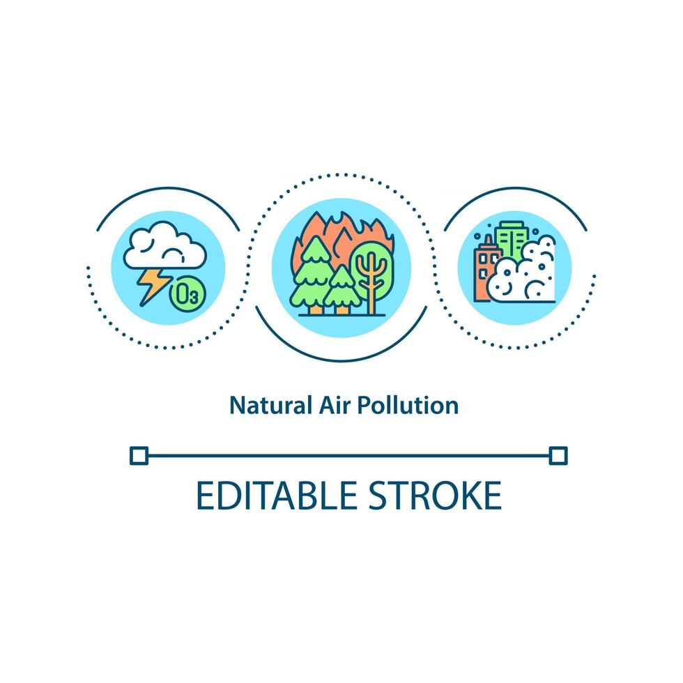 Symbol für das Konzept der natürlichen Luftverschmutzung vektor