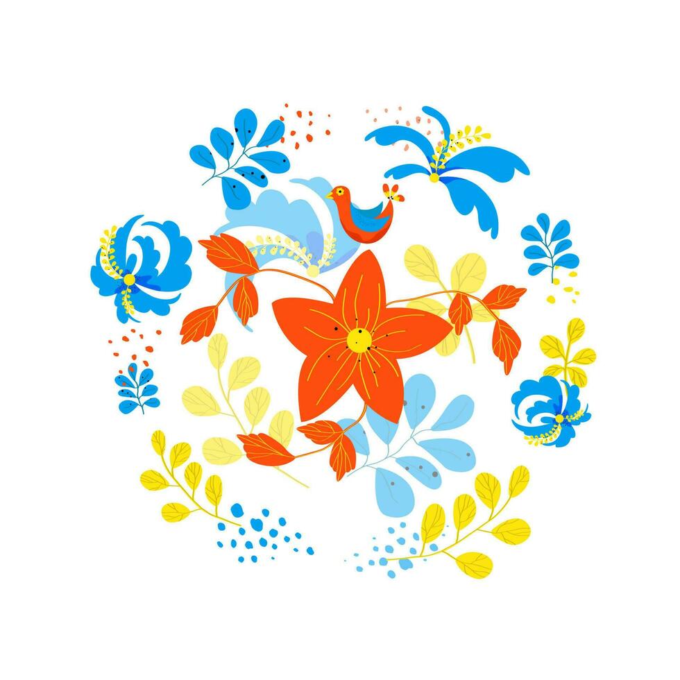 ukrainska prydnad. ljus dekorativ prydnad med blommor i de ukrainska folk stil. ukrainska konst. folk konst skriva ut design. vektor illustration.