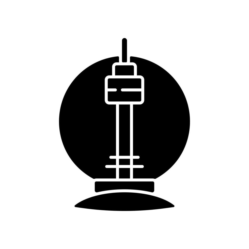 n schwarzes Glyphensymbol des Seoul Tower vektor