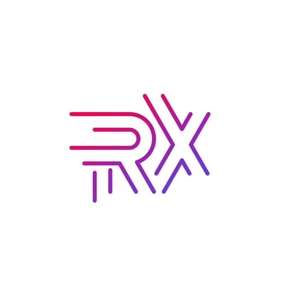 rx bokstäver logotyp i linje stil vektor