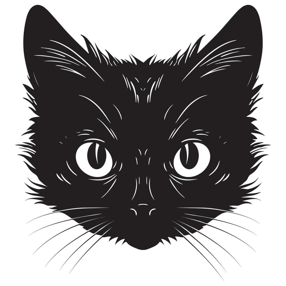 katt huvud maskot logotyp vektor