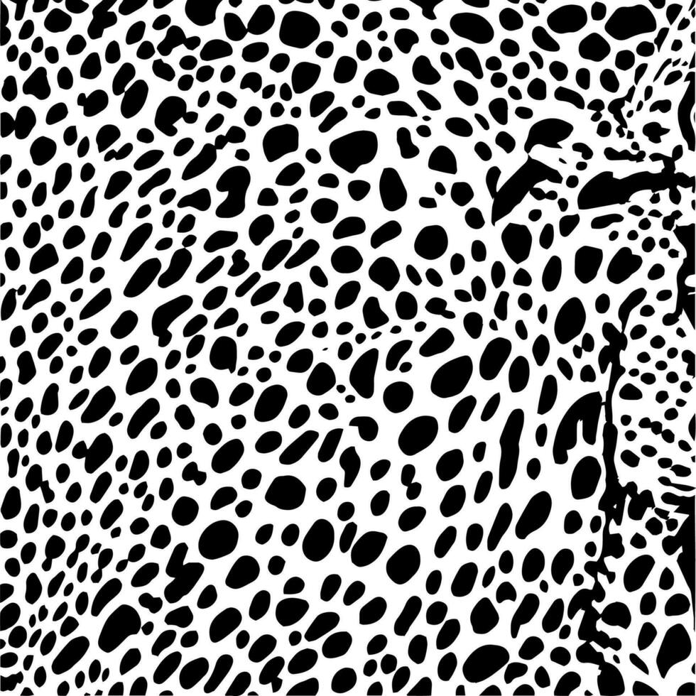 Gepard oder Leopard Haut Muster. einzigartig schwarz und Weiß Punkt runden Muster zum industriell Stoff Design vektor