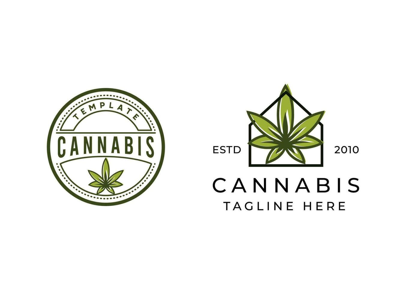 Cannabis Blatt Logo Vektor Symbol. medizinisch Marihuana Logo Emblem. Cannabis Emblem Logo Design