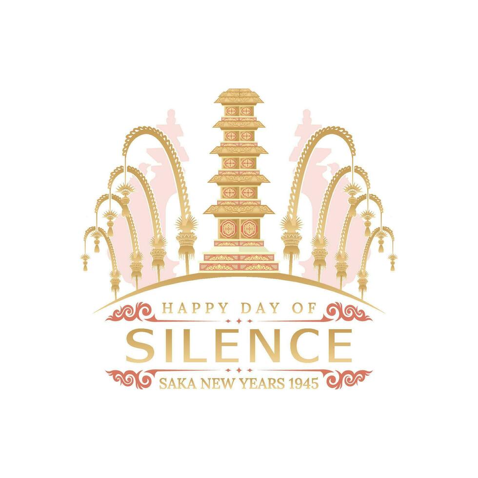Balis Tag der Stille und hinduistische Neujahrsvektorillustration passend für Plakatbanner und Vorlage, indonesischer Balis Nyepi-Tag vektor
