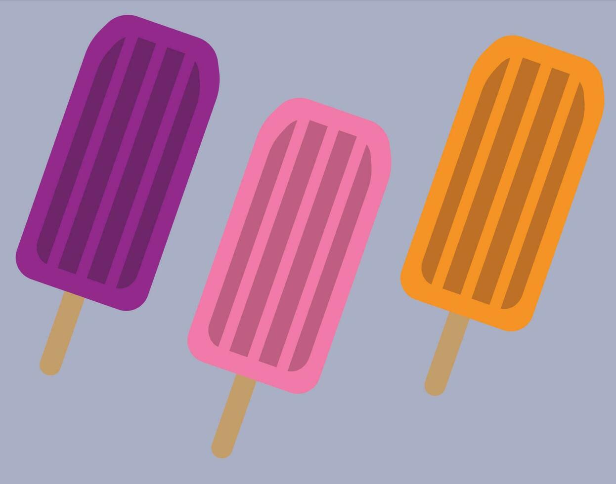 Eis Creme, gefroren Eis Sahne auf Stock mit multi Aromen, Sommer- Nachtisch, geeignet zum Sommer- Werbung und Eis Sahne Geschäft Zeichen und Logo und Banner, minimal Stil, Eis Sahne Vektor Illustration