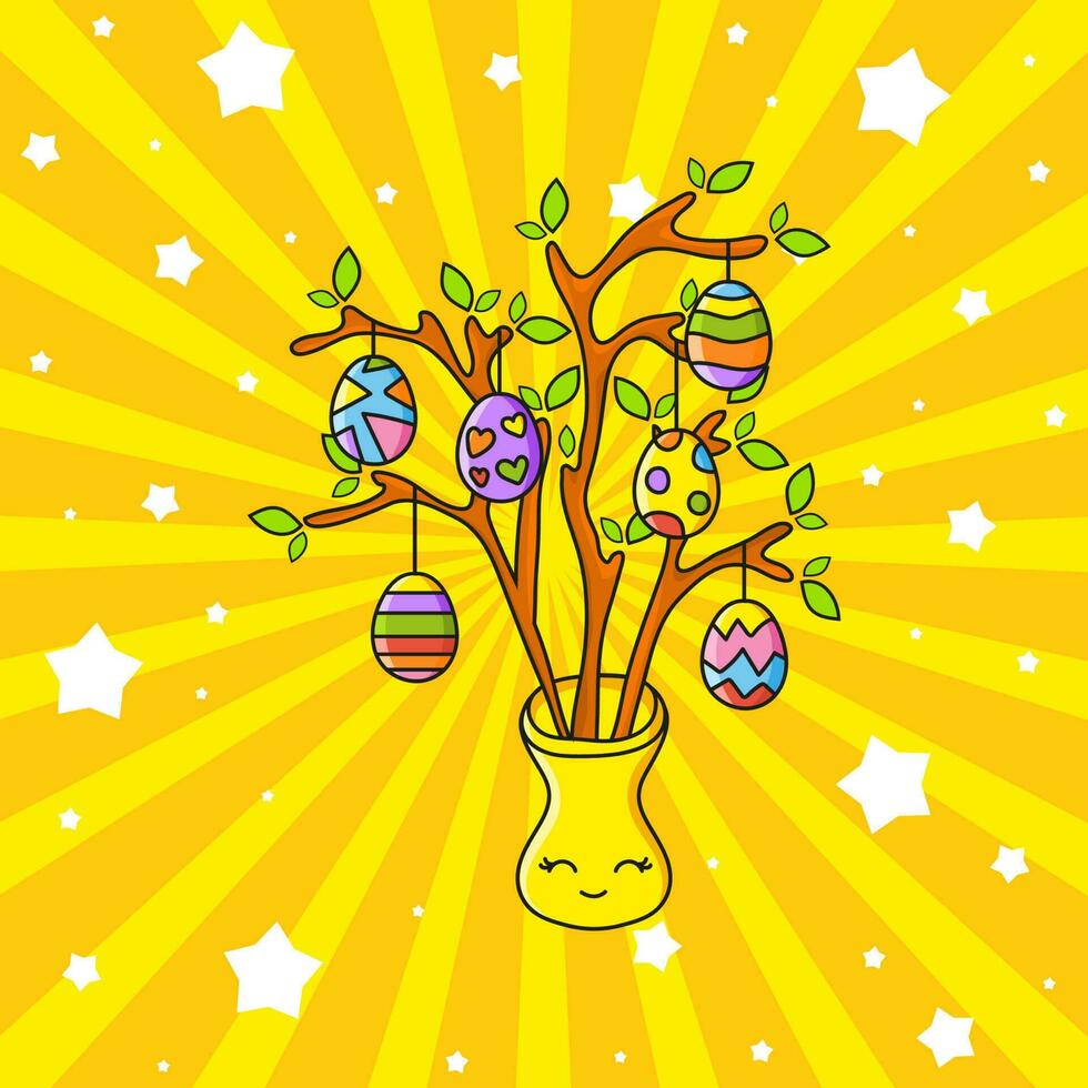 süße Zeichentrickfigur. bunte vektorillustration. Thema Ostern. isoliert auf farbigem Hintergrund. Vorlage für Ihr Design. vektor