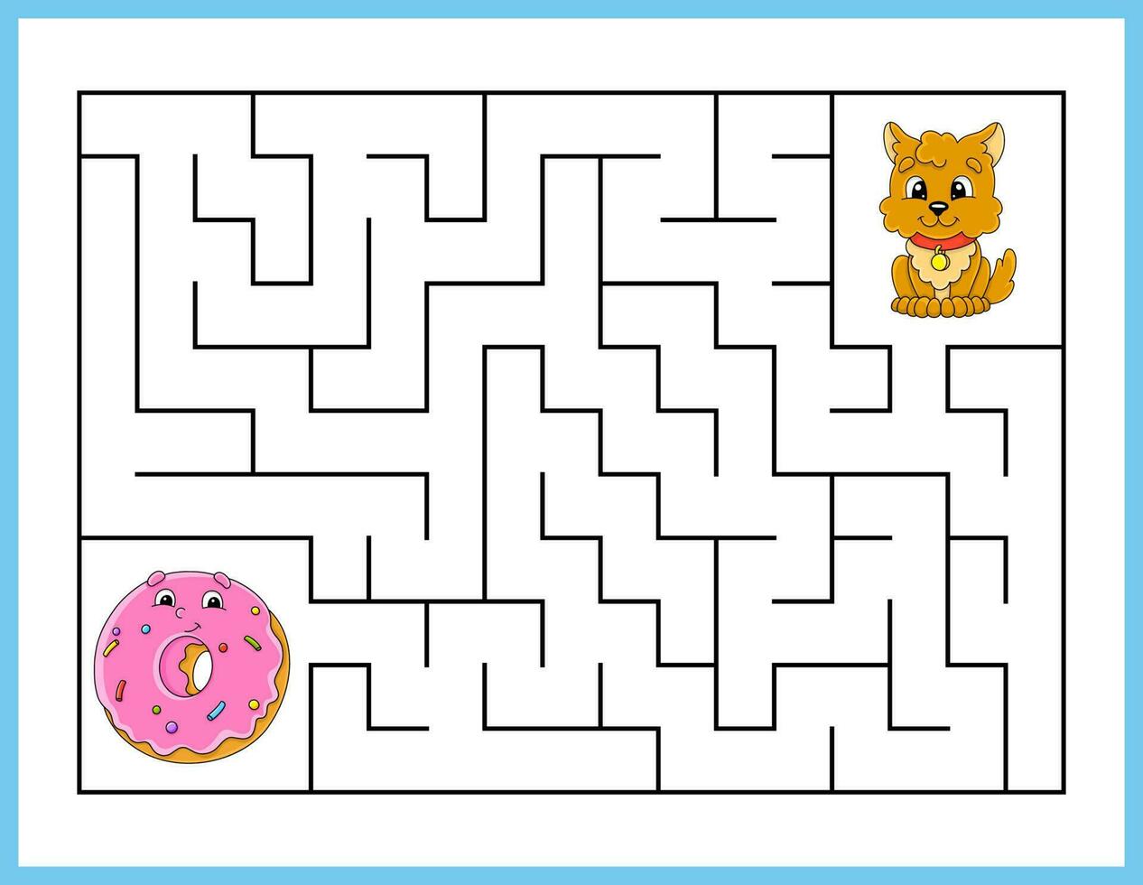 Rechteck Labyrinth. Spiel zum Kinder. komisch Labyrinth. Bildung Entwicklung Arbeitsblatt. Aktivität Buchseite. Puzzle zum Kinder. vektor