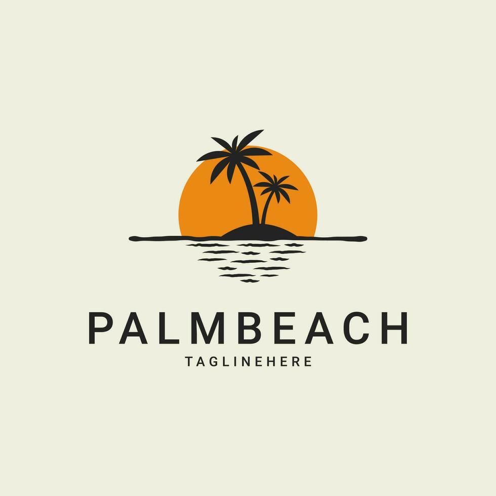 Palme Baum modern Logo Design auf das Strand vektor