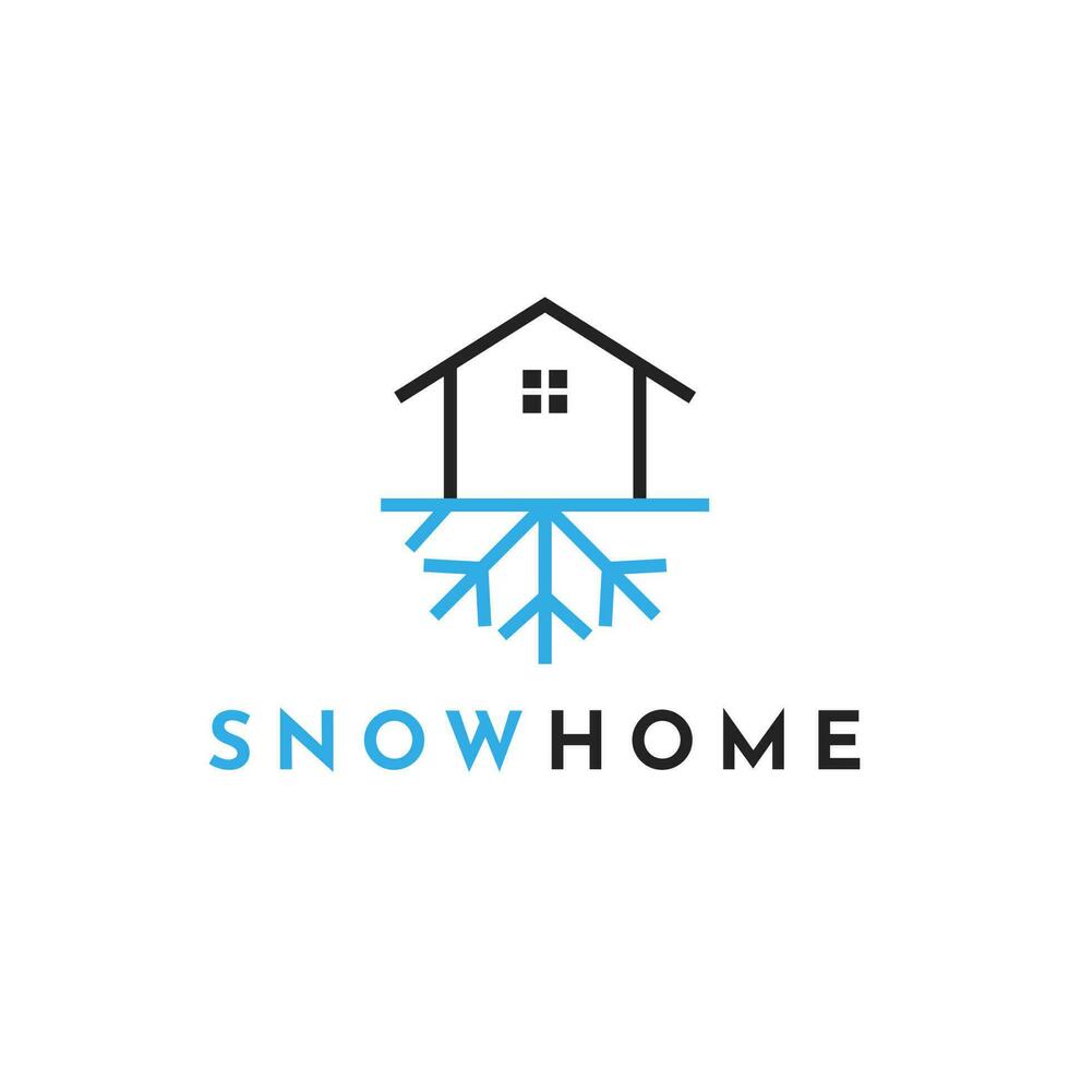 Schnee Haus Logo Design Konzept vektor