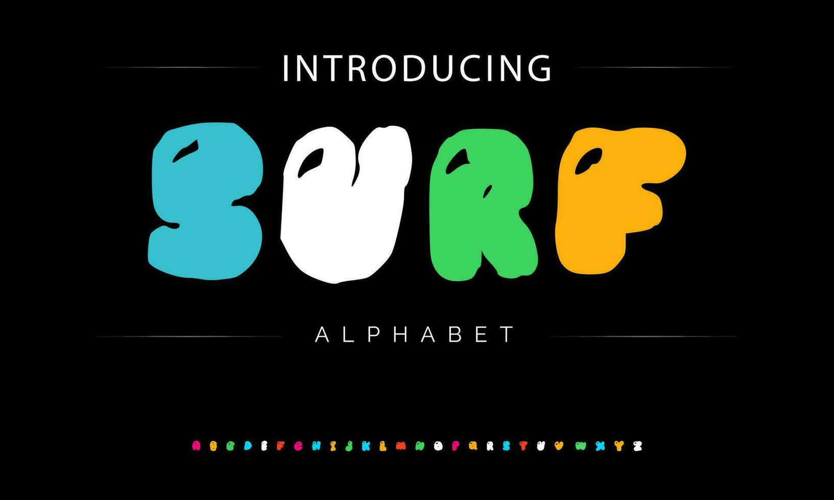 funky bunt Karikatur Schriftart Typ. Vektor Alphabet