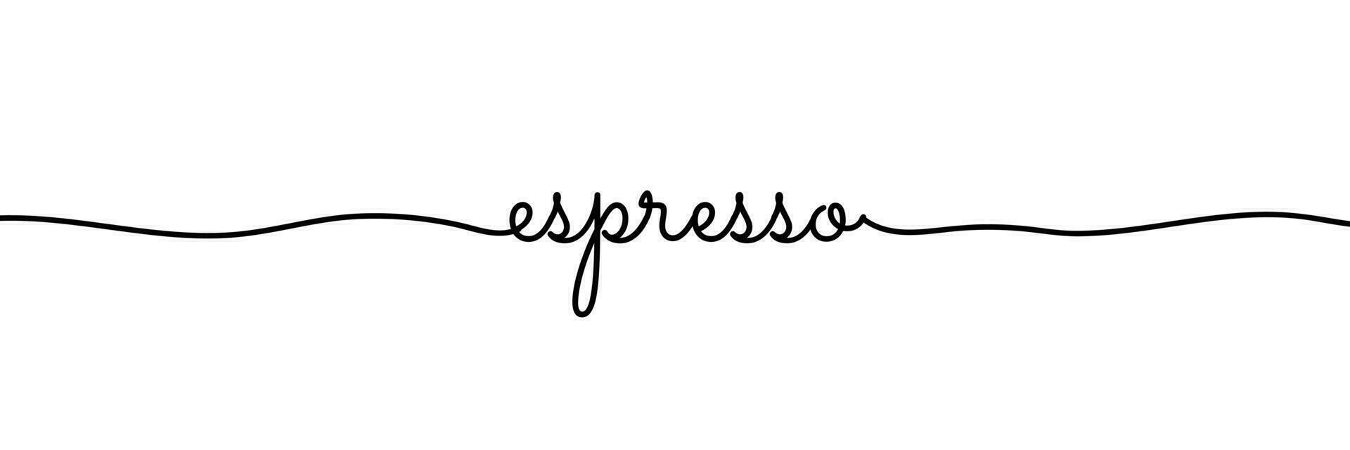 espresso calligraphic monoline design isolerat på vit bakgrund. vektor illustration. eps 10.