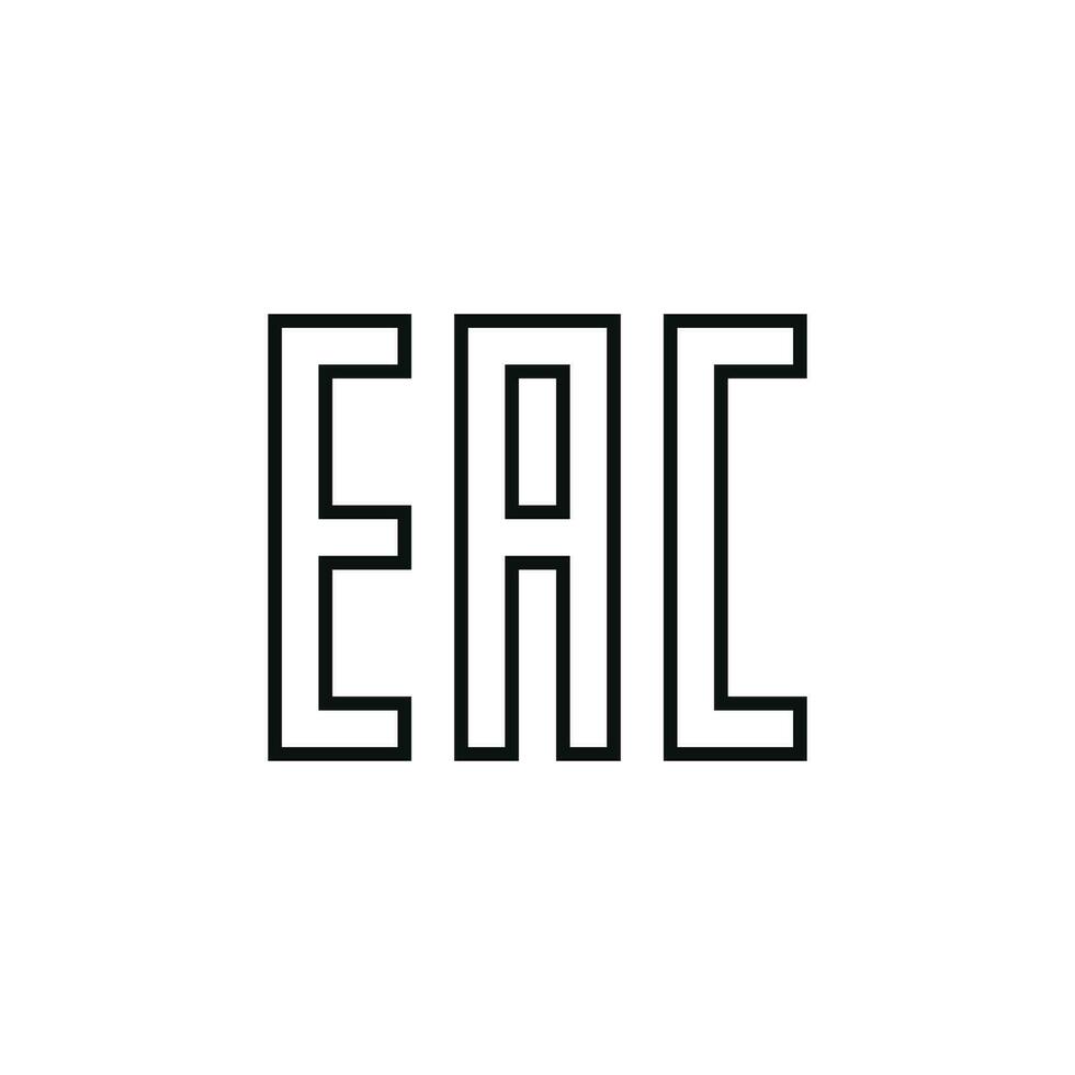 eac Kennzeichen Symbol isoliert auf Weiß Hintergrund vektor