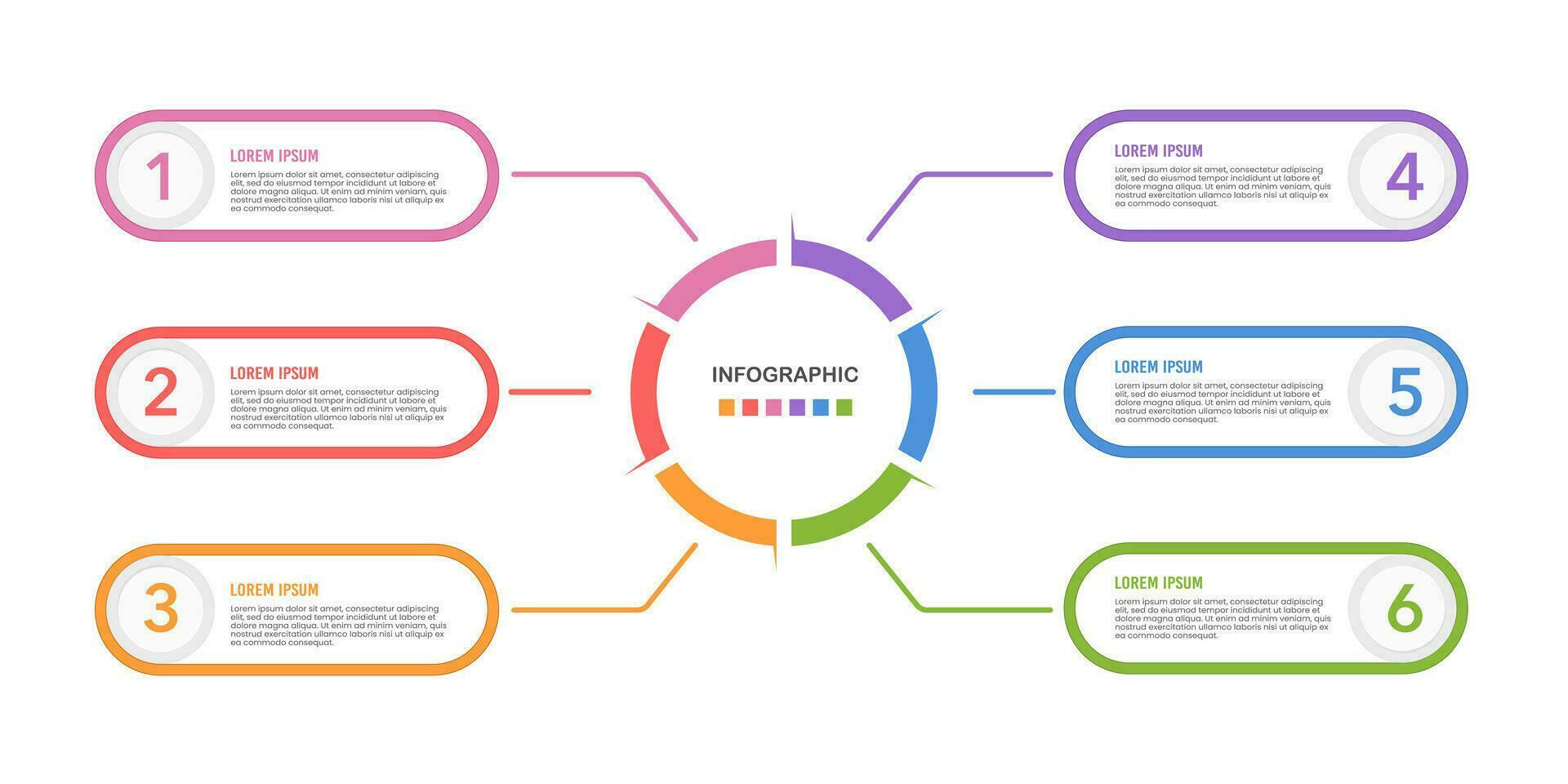 6 alternativ infographic design, strukturera Diagram, och presentation mall. vektor illustration.