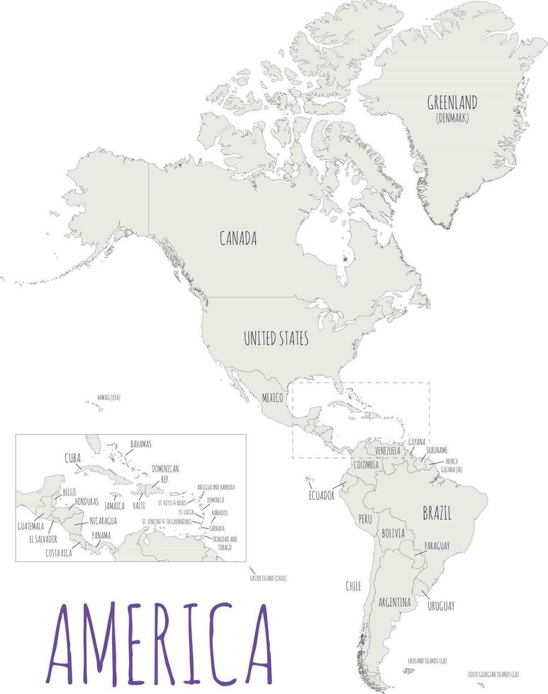 politisk Amerika Karta vektor illustration isolerat i vit bakgrund. redigerbar och klart märkt skikten.