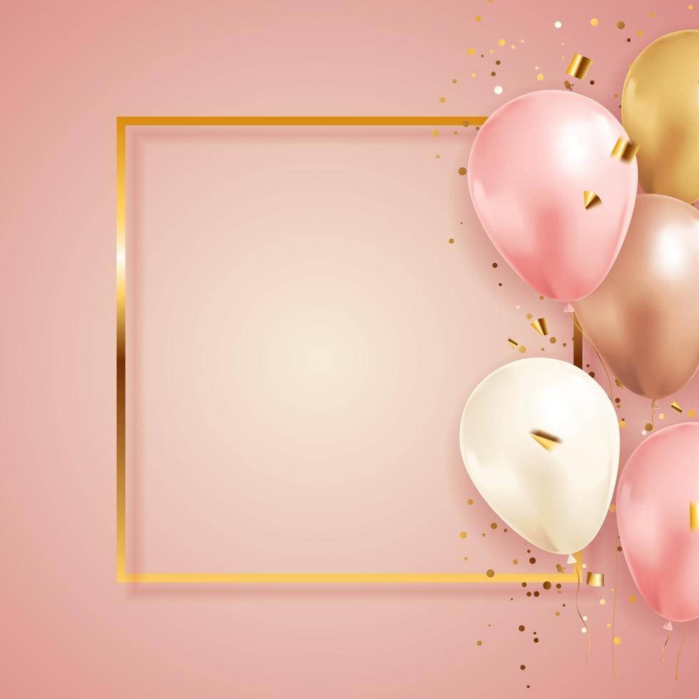 Alles Gute zum Geburtstag Glückwunsch Banner Design mit Konfetti und Luftballons für Party Urlaub Hintergrund vektor