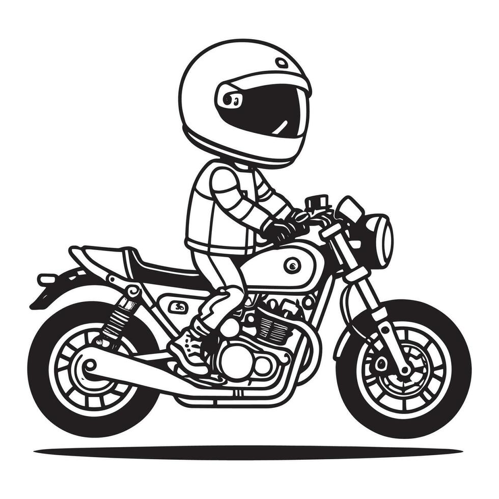 ein Motorrad Vektor Clip Art, Motorrad Linie Kunst Logo, Motorrad Vektor Silhouette, ein Mann Reiten ein Motorrad Vektor,