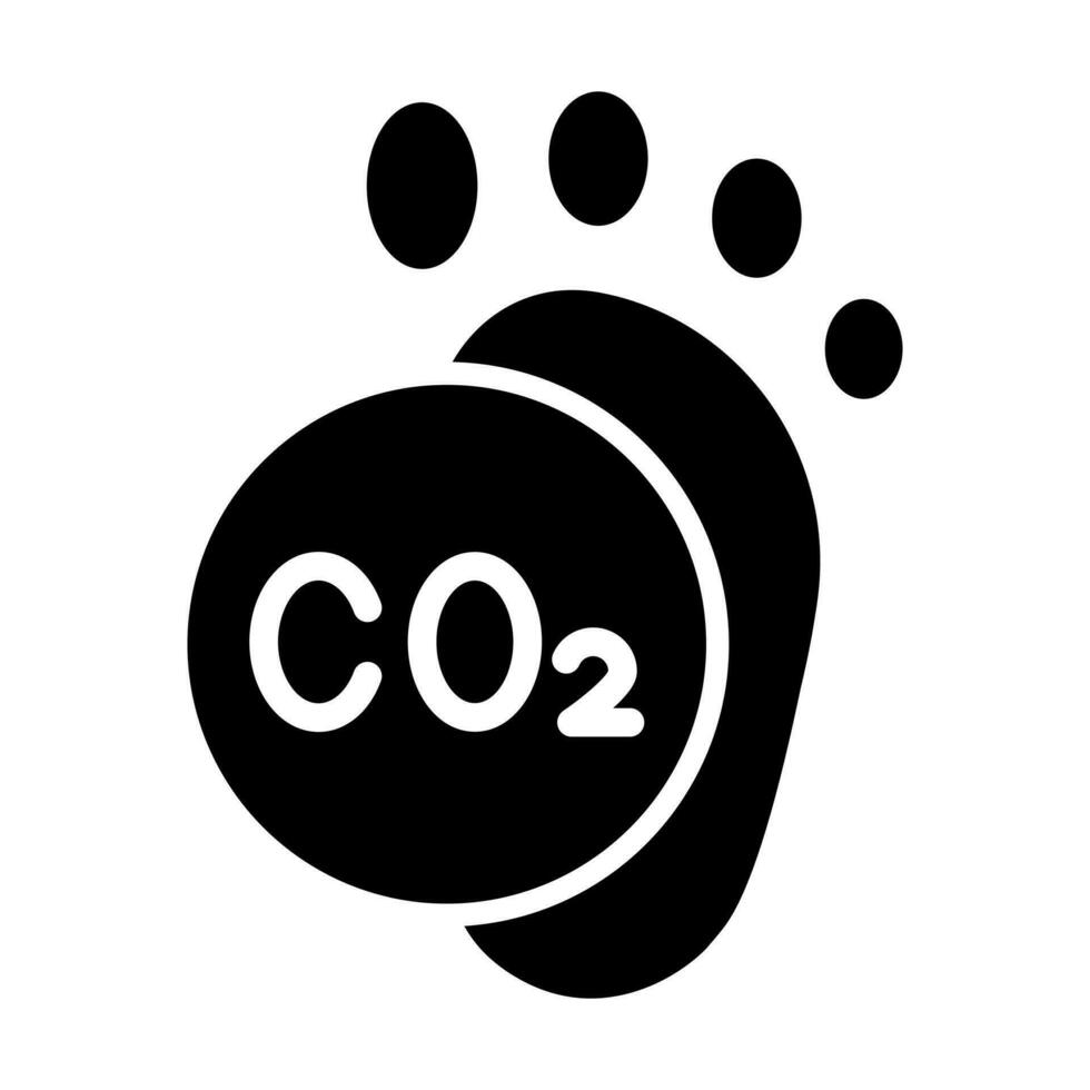 Kohlenstoff Fußabdruck Glyphe Symbol Design vektor