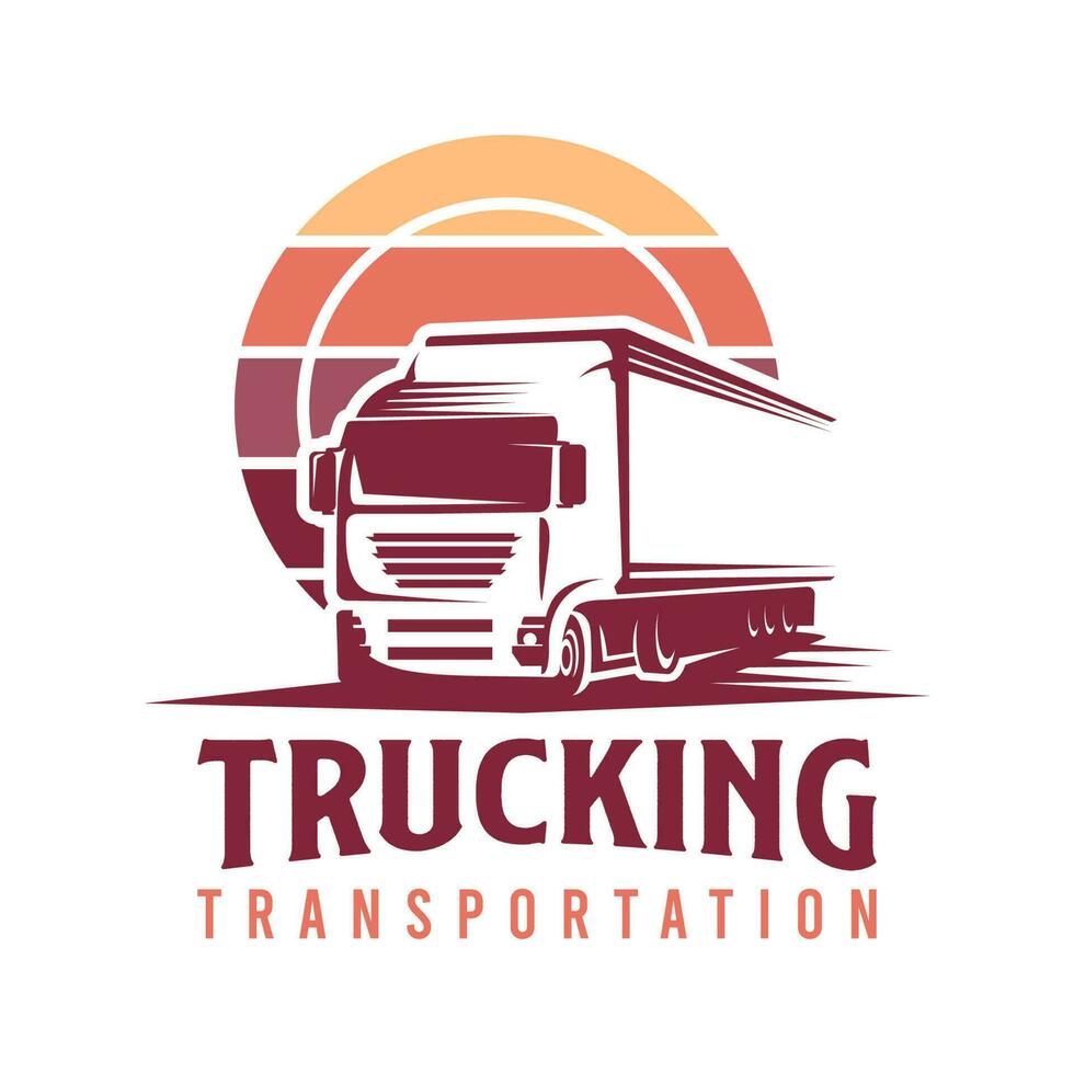 lastbilstransporter transport logotyp illustration design vektor