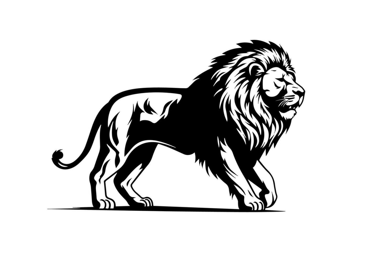 Löwe Hand gezeichnet Illustration zum tätowieren , Logo, Emblem Design. Gravur von wild Katze. Jahrgang skizzieren Stil Bild. vektor
