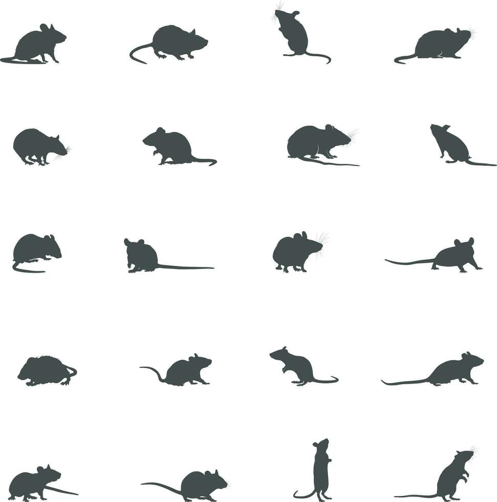 Maus Silhouette, Maus Ratte Mäuse Silhouette vektor