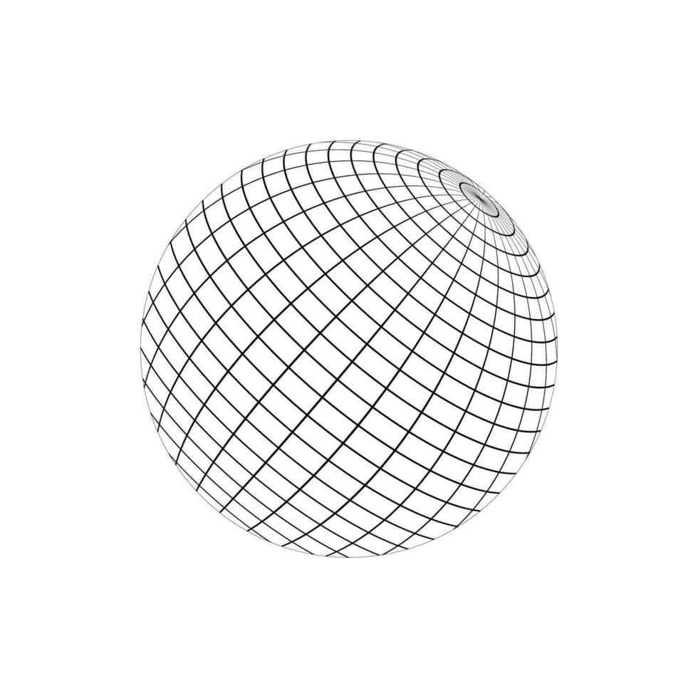 Erde Globus Symbol mit schwarz Gitter vektor