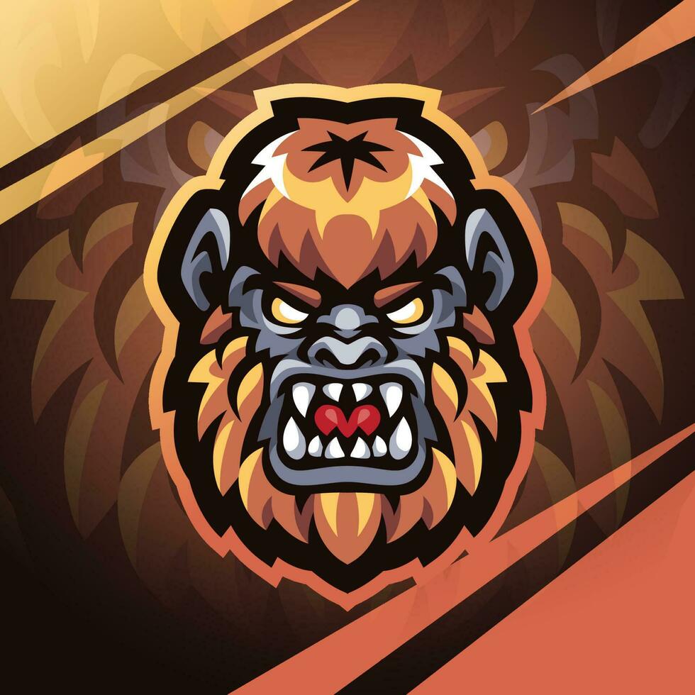 Bigfoot Kopf Esport Maskottchen Logo Design vektor