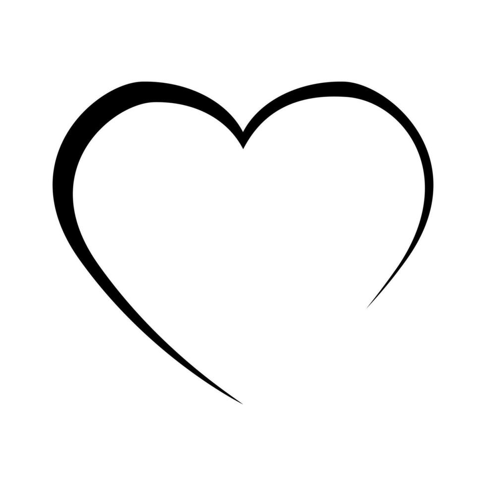 schwarz Liebe Herz Symbol Symbole. Design Elemente zum Valentinstag Tag isoliert auf Weiß Hintergrund und einfach zu bearbeiten. vektor