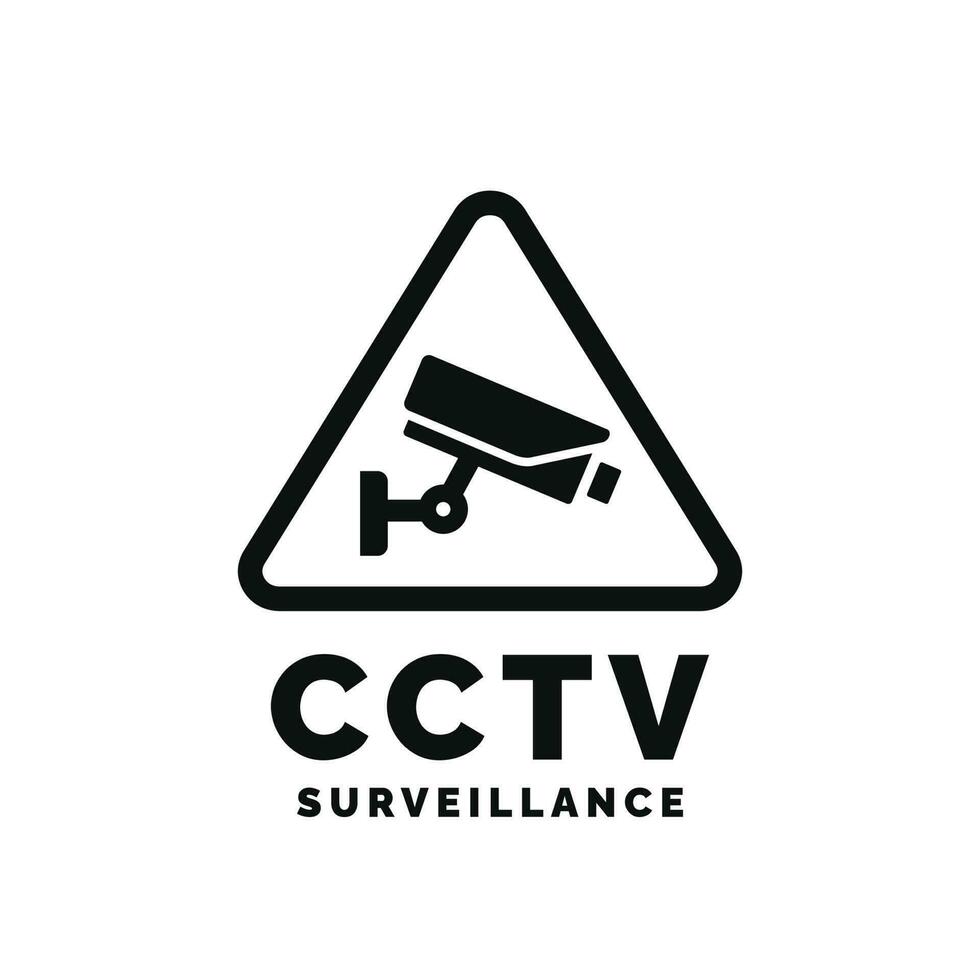 varning cCTV övervakning klistermärke ikon isolerat på vit bakgrund vektor