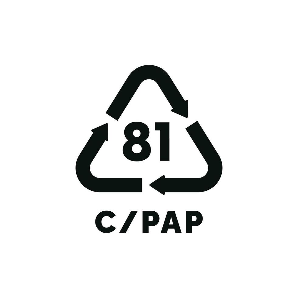 c pap 81 plast återvinna symbol ikon vektor