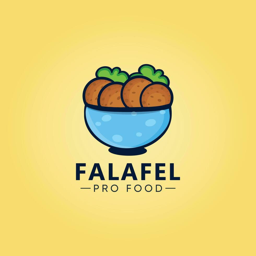 Beste kreativ Minima Falafel Logo zum Essen Unternehmen Profi Lebensmittel. Falafel Essen Abbildungen Design und Vektor Satz.