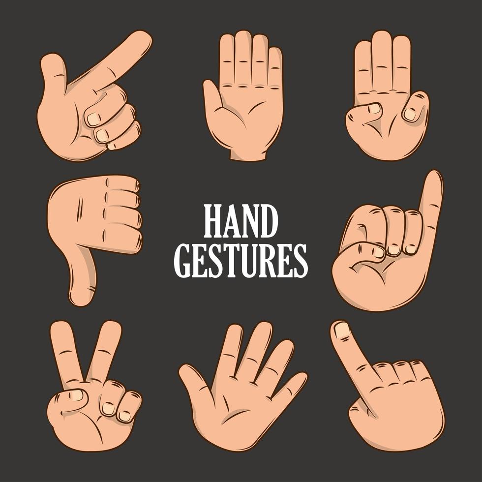 handspråk gest vektor