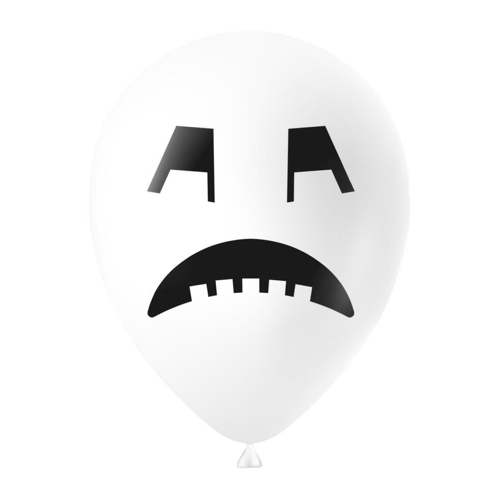 Halloween Weiß Ballon Illustration mit unheimlich und komisch Gesicht vektor