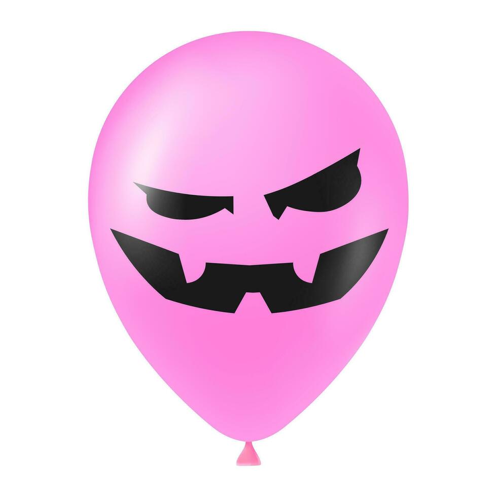 Halloween Rosa Ballon Illustration mit unheimlich und komisch Gesicht vektor