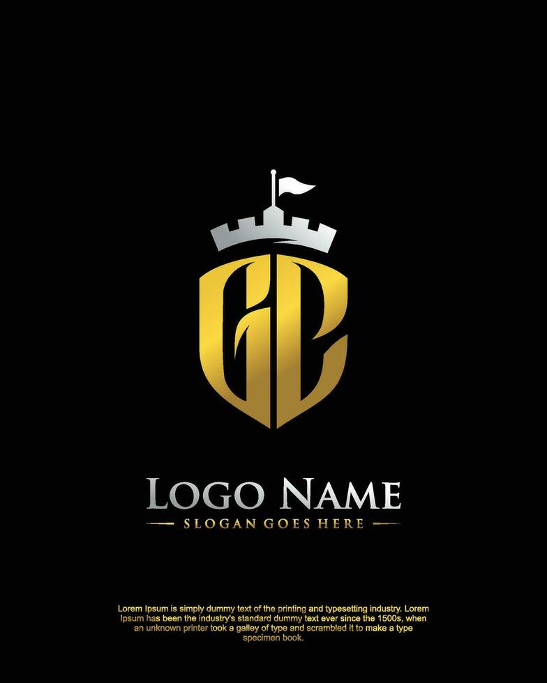 Initiale gc Brief mit Schild Stil Logo Vorlage Vektor
