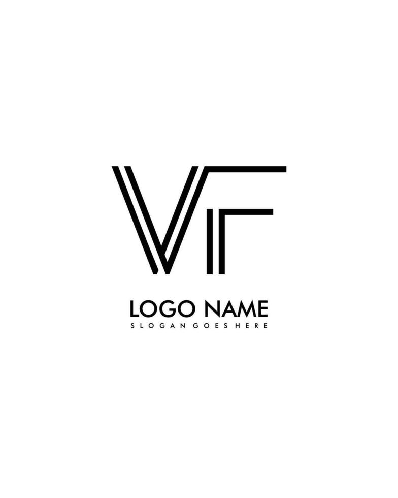 vf första minimalistisk modern abstrakt logotyp vektor